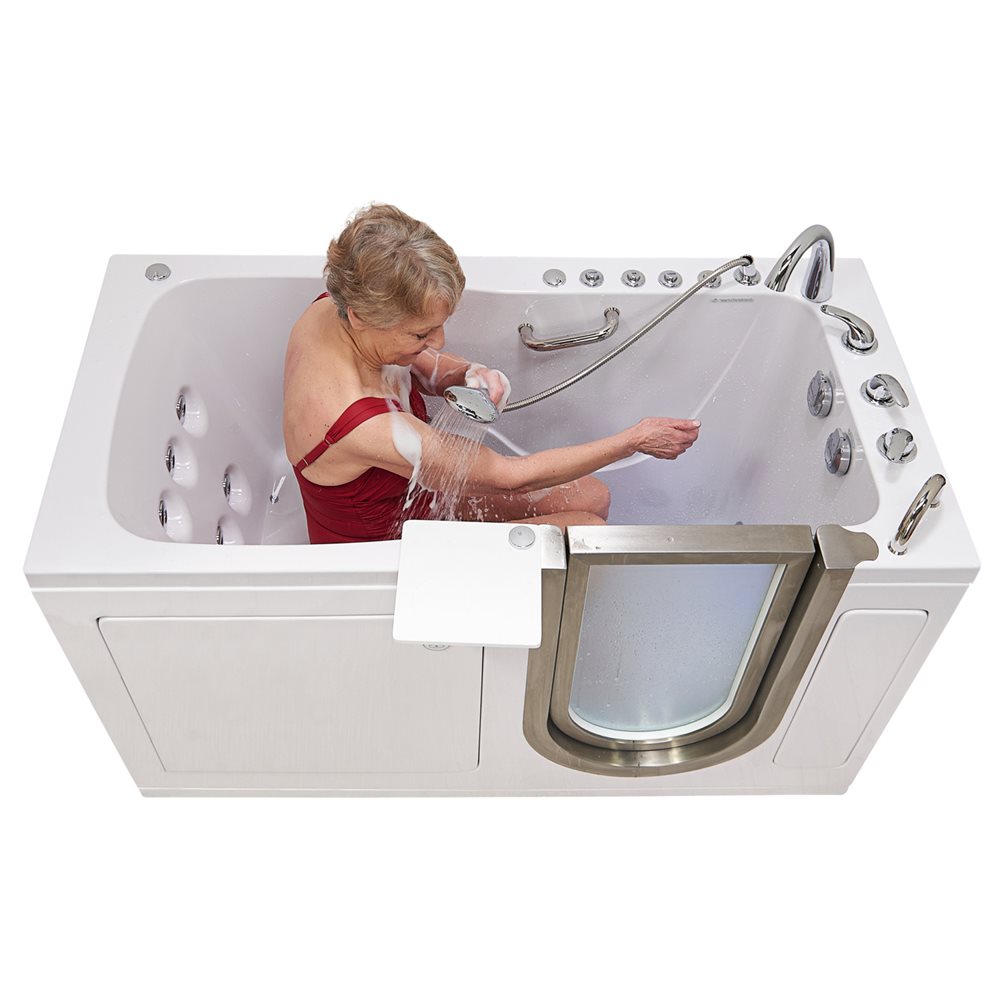 Ella's Bubbles Ultimate 30"x60" Acrylic Air and Hydro Massage + Independent Foot Massage Walk-In-Bathtub, 5 Piece Fast Fill Faucet, 2" Dual Drain HHA321