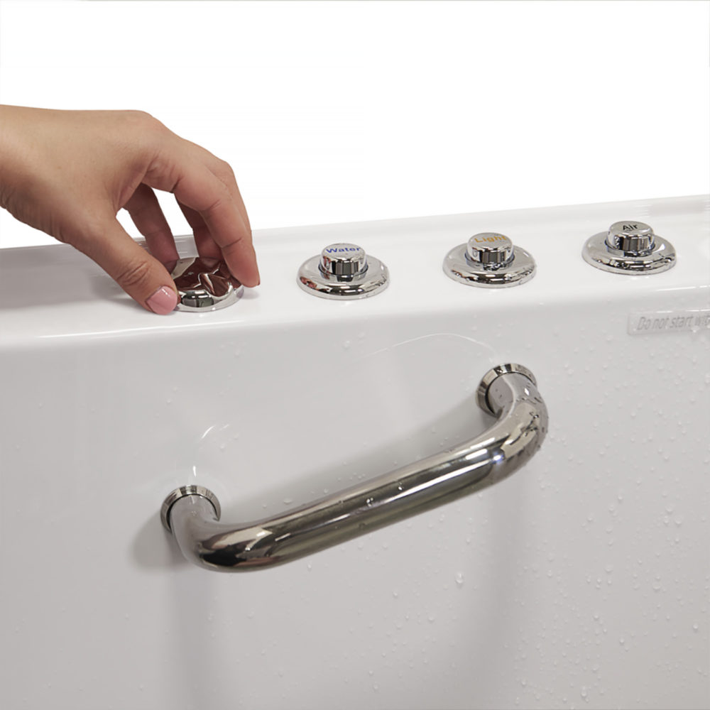 Ella's Bubbles Ultimate 30"x60" Acrylic Air and Hydro Massage + Independent Foot Massage Walk-In-Bathtub, 5 Piece Fast Fill Faucet, 2" Dual Drain HHA321