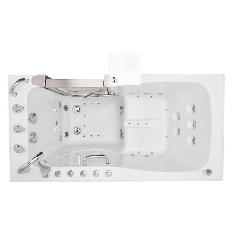 Ella's Bubbles Ultimate 30"x60" Acrylic Air and Hydro Massage + Independent Foot Massage Walk-In-Bathtub, 5 Piece Fast Fill Faucet, 2" Dual Drain HHA321