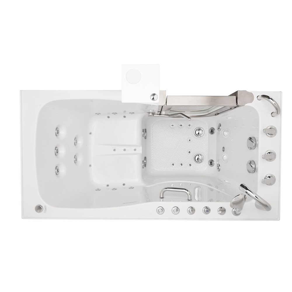 Ella's Bubbles Ultimate 30"x60" Acrylic Air and Hydro Massage + Independent Foot Massage Walk-In-Bathtub, 5 Piece Fast Fill Faucet, 2" Dual Drain HHA321