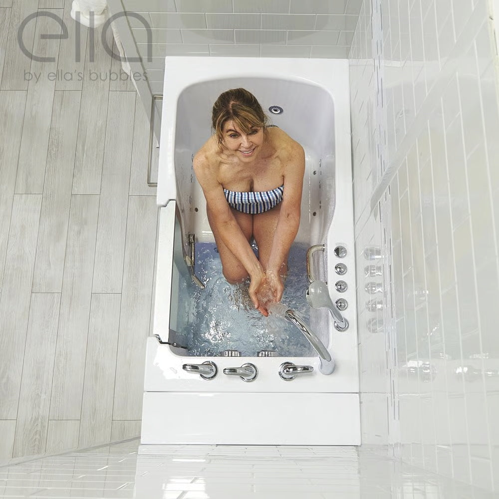 Ella's Bubbles Ultra Acrylic Walk-In Tub 30″x52″ (76cmx132cm) Dual Drain Technology HHDS3052