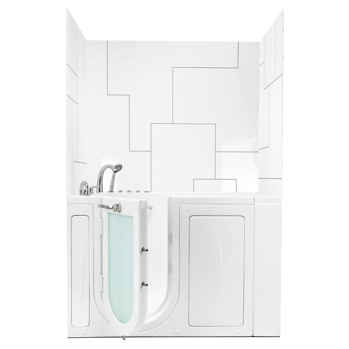 Ella's Bubbles 40″x48″x60″ UrbanMaze CNC Engraved Pattern in Acrylic, 3-Panel Walk In Tub Wall Surround Kit 4PFWS-UM