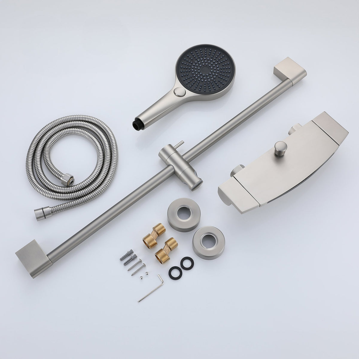 Ella's Bubbles Waterfall Bathtub Faucet Wall Mount with 24″ Slider and Hand Held Shower WMF