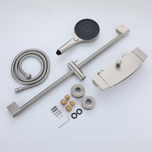 Ella's Bubbles Waterfall Bathtub Faucet Wall Mount with 24″ Slider and Hand Held Shower WMF