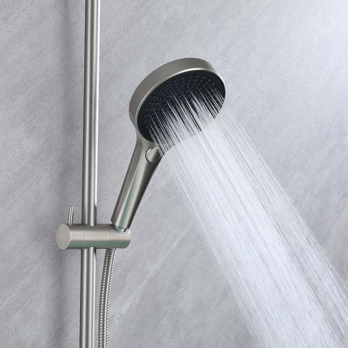 Ella's Bubbles Waterfall Bathtub Faucet Wall Mount with 24″ Slider and Hand Held Shower WMF