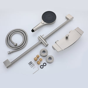 Ella's Bubbles Waterfall Bathtub Faucet Wall Mount with 24″ Slider and Hand Held Shower WMF