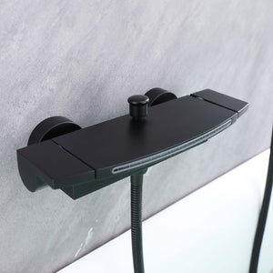 Ella's Bubbles Waterfall Bathtub Faucet Wall Mount with 24″ Slider and Hand Held Shower WMF