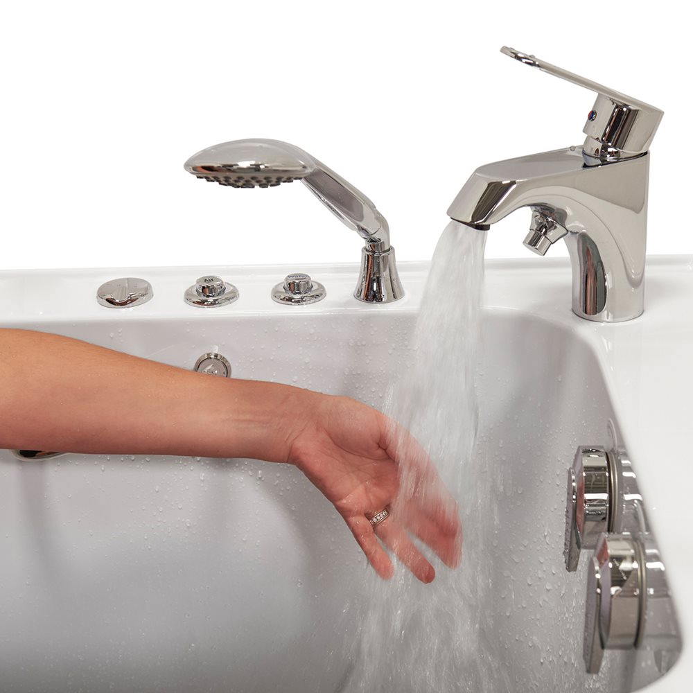 Ella's Bubbles Wheelchair Transfer 26"x52" Acrylic Walk-In Bathtub with Outward Swing Door, 2 Piece Fast Fill Faucet, 2" Dual Drain OLA2652