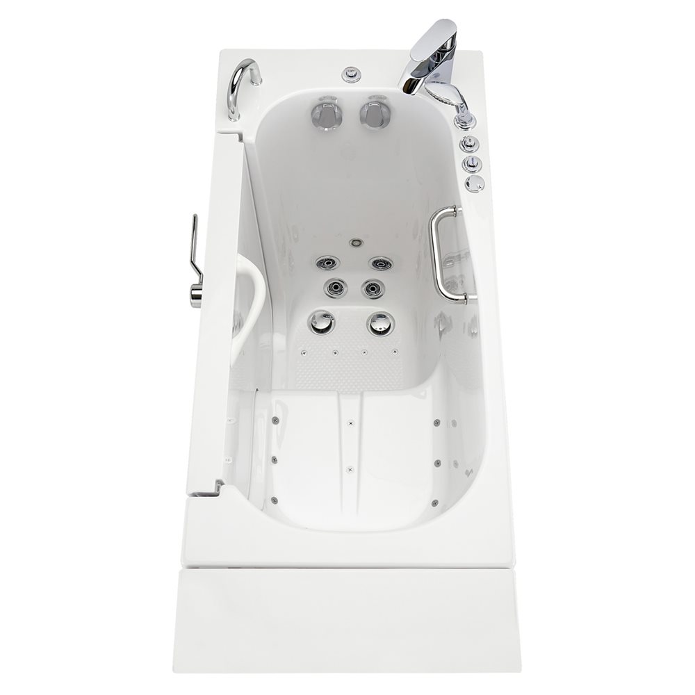 Ella's Bubbles Wheelchair Transfer 26"x52" Acrylic Walk-In Bathtub with Outward Swing Door, 2 Piece Fast Fill Faucet, 2" Dual Drain OLA2652