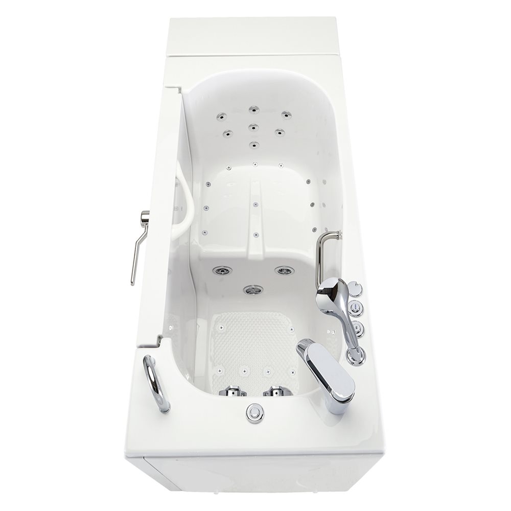 Ella's Bubbles Wheelchair Transfer 26"x52" Acrylic Walk-In Bathtub with Outward Swing Door, 2 Piece Fast Fill Faucet, 2" Dual Drain OLA2652