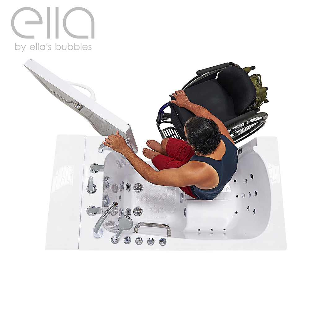 Ella's Bubbles Wheelchair Transfer 30"x52" Acrylic Walk-In Bathtub with 5 Piece Fast Fill Faucet OLA3052