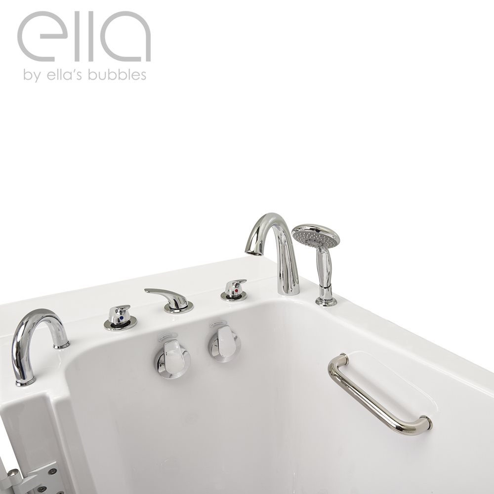 Ella's Bubbles Wheelchair Transfer 30"x52" Acrylic Walk-In Bathtub with 5 Piece Fast Fill Faucet OLA3052