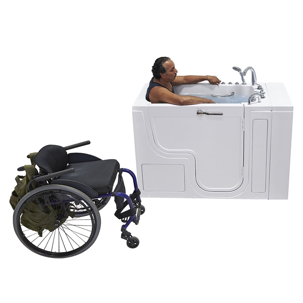 Ella's Bubbles Wheelchair Transfer 30"x52" Acrylic Walk-In Bathtub with 5 Piece Fast Fill Faucet OLA3052