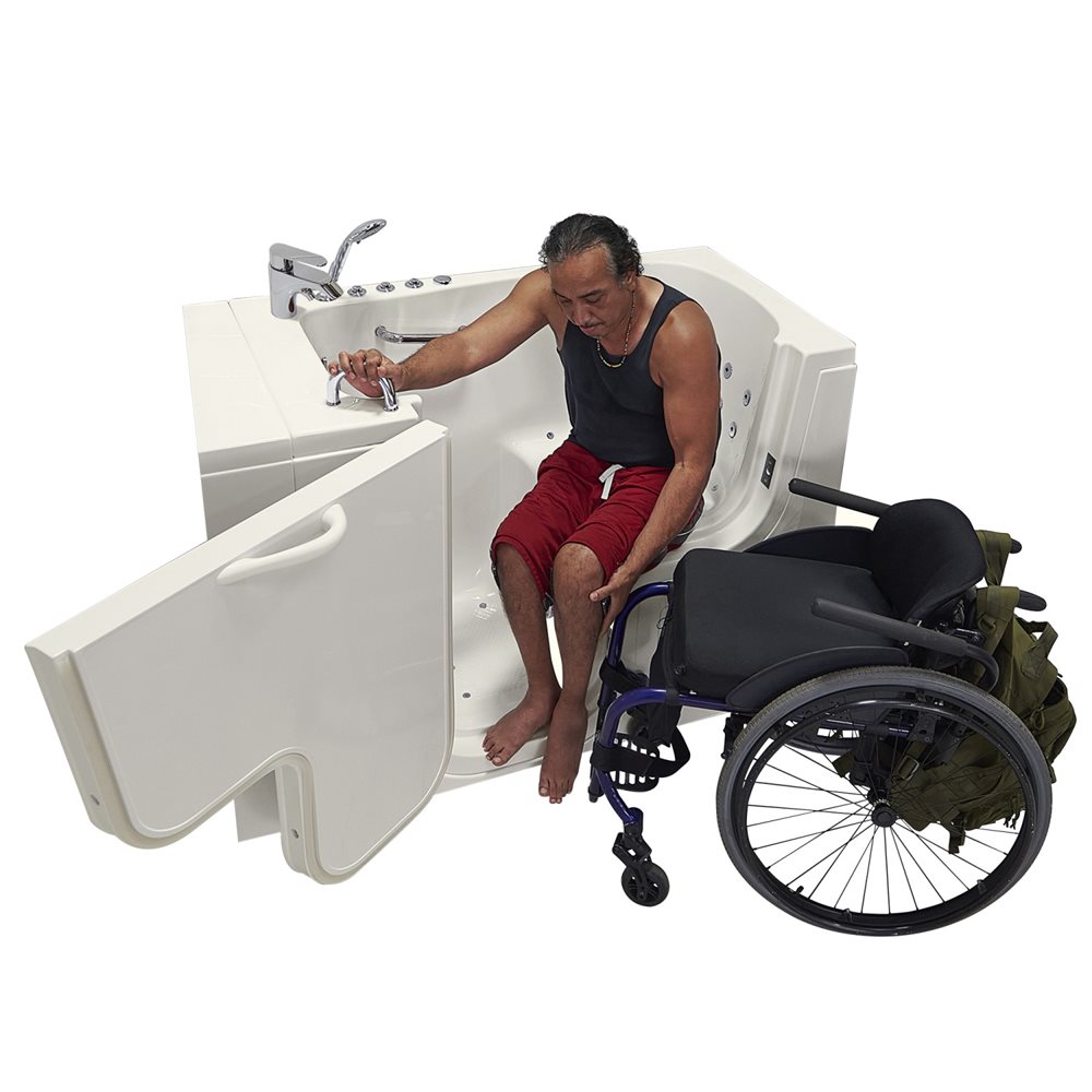 Ella's Bubbles Wheelchair Transfer 30"x52" Acrylic Walk-In Bathtub with 5 Piece Fast Fill Faucet OLA3052
