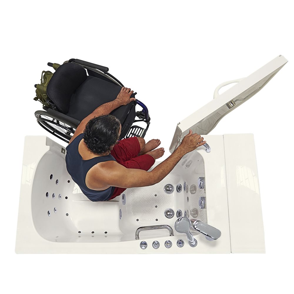 Ella's Bubbles Wheelchair Transfer 30"x52" Acrylic Walk-In Bathtub with 5 Piece Fast Fill Faucet OLA3052