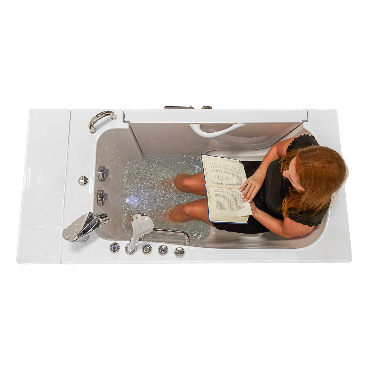 Ella's Bubbles Wheelchair Transfer 30"x52" Acrylic Walk-In Bathtub with 5 Piece Fast Fill Faucet OLA3052