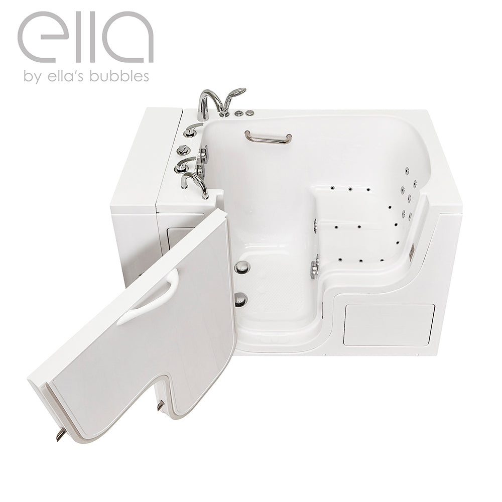 Ella's Bubbles Wheelchair Transfer 30"x52" Acrylic Walk-In Bathtub with 5 Piece Fast Fill Faucet OLA3052
