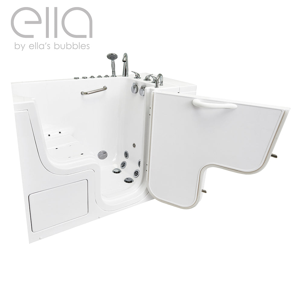 Ella's Bubbles Wheelchair Transfer 30"x52" Acrylic Walk-In Bathtub with 5 Piece Fast Fill Faucet OLA3052