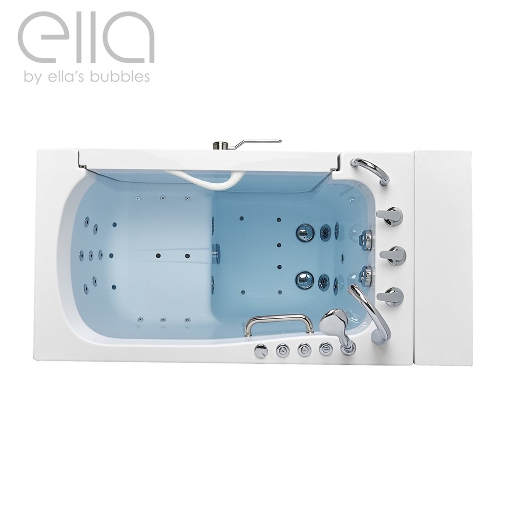 Ella's Bubbles Wheelchair Transfer 30"x52" Acrylic Walk-In Bathtub with 5 Piece Fast Fill Faucet OLA3052