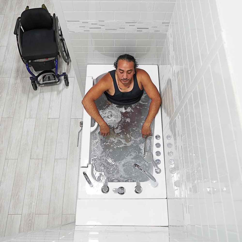 Ella's Bubbles Wheelchair Transfer 30"x52" Acrylic Walk-In Bathtub with 5 Piece Fast Fill Faucet OLA3052