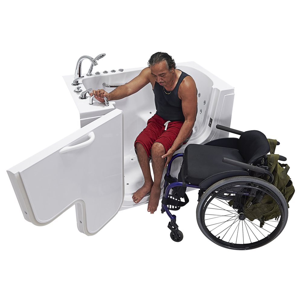 Ella's Bubbles Wheelchair Transfer 30"x60" Acrylic Walk-In Bathtub with 5 Piece Fast Fill Faucet OLA3060