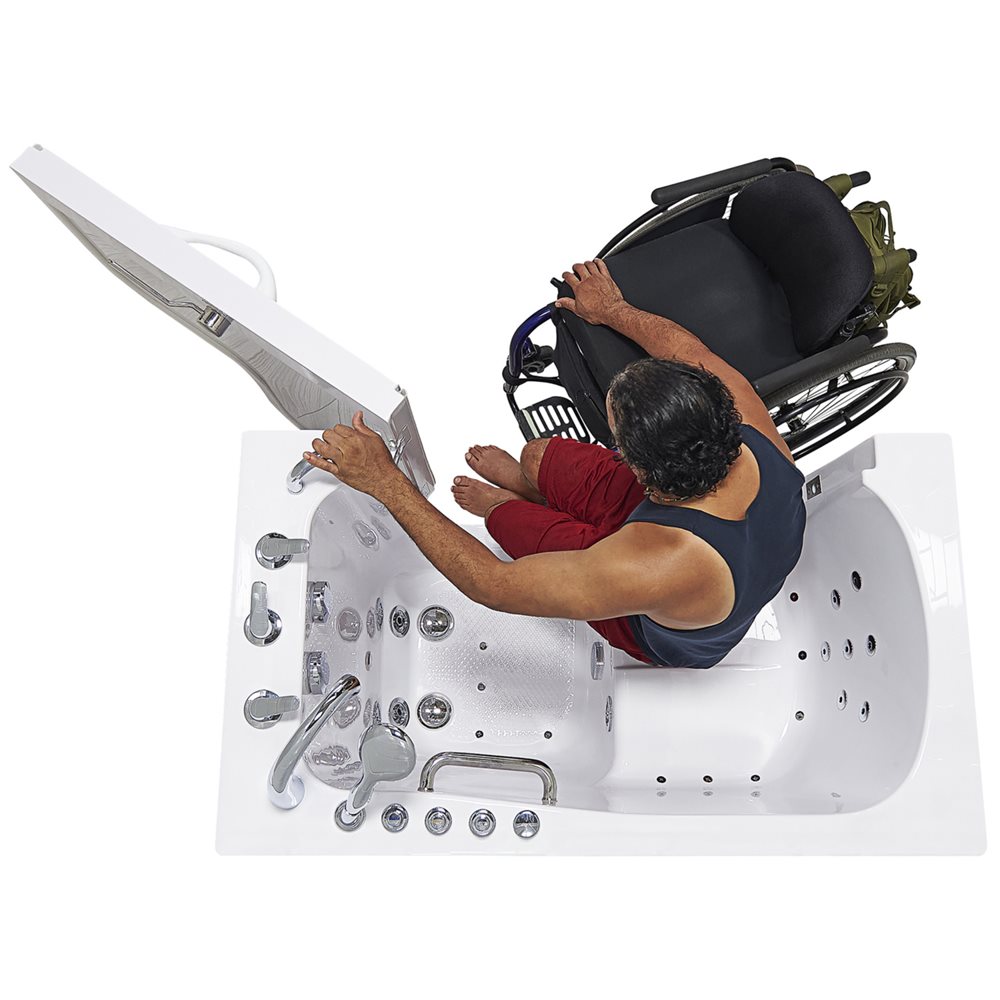 Ella's Bubbles Wheelchair Transfer 30"x60" Acrylic Walk-In Bathtub with 5 Piece Fast Fill Faucet OLA3060
