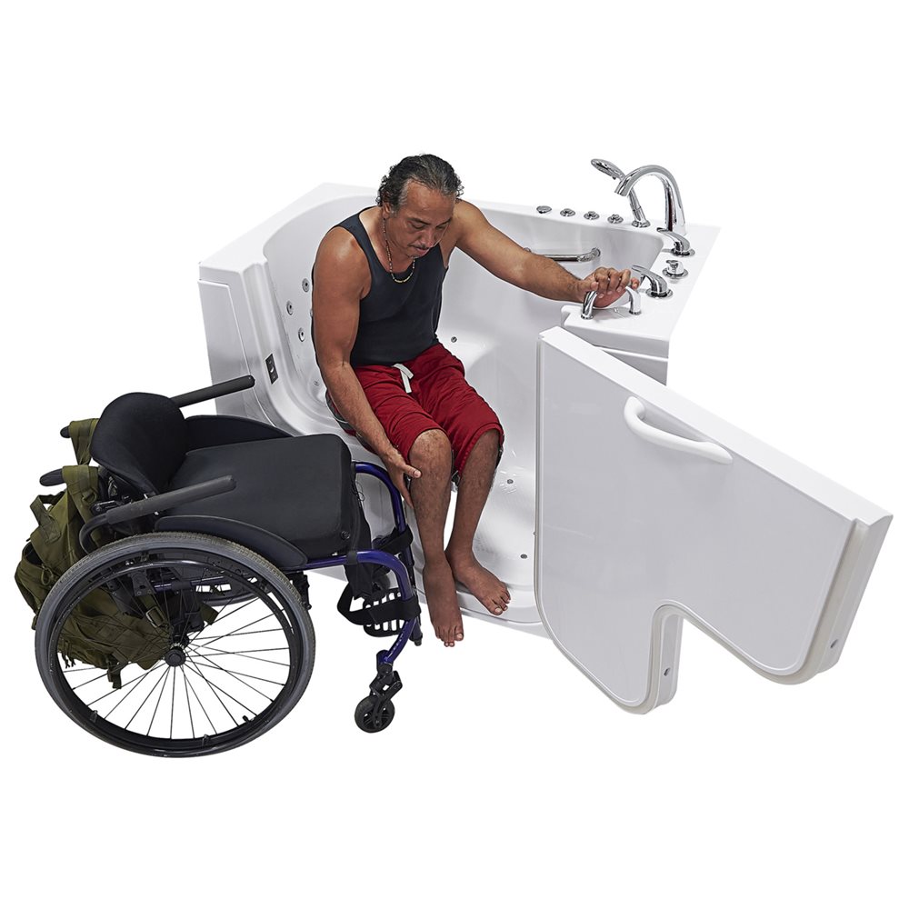Ella's Bubbles Wheelchair Transfer 30"x60" Acrylic Walk-In Bathtub with 5 Piece Fast Fill Faucet OLA3060