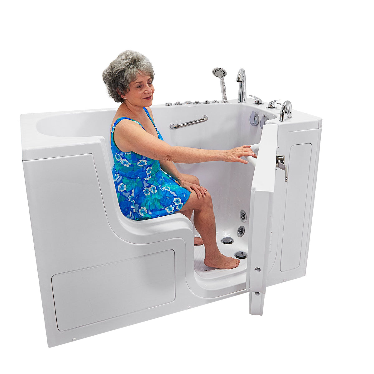 Ella's Bubbles Wheelchair Transfer 30"x60" Acrylic Walk-In Bathtub with 5 Piece Fast Fill Faucet OLA3060