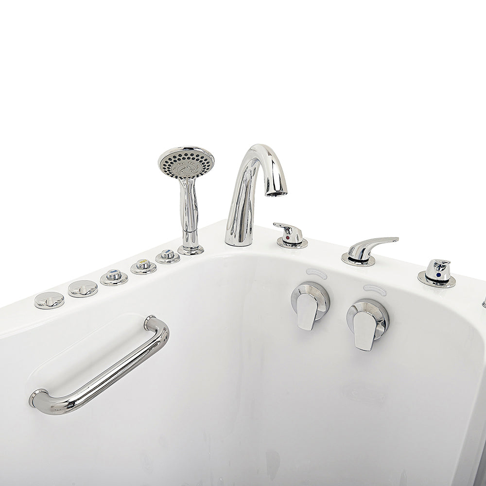 Ella's Bubbles Wheelchair Transfer 30"x60" Acrylic Walk-In Bathtub with 5 Piece Fast Fill Faucet OLA3060