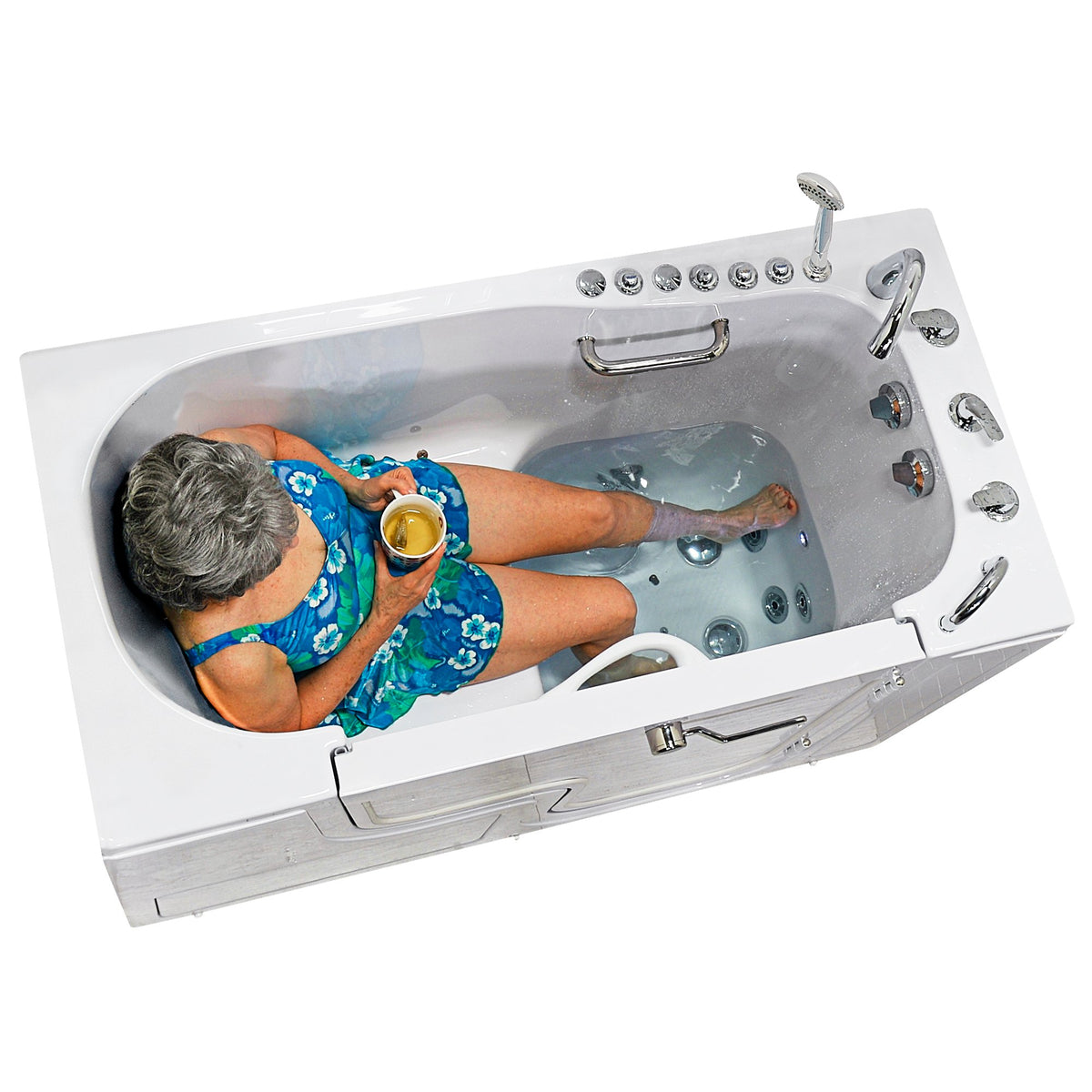 Ella's Bubbles Wheelchair Transfer 30"x60" Acrylic Walk-In Bathtub with 5 Piece Fast Fill Faucet OLA3060