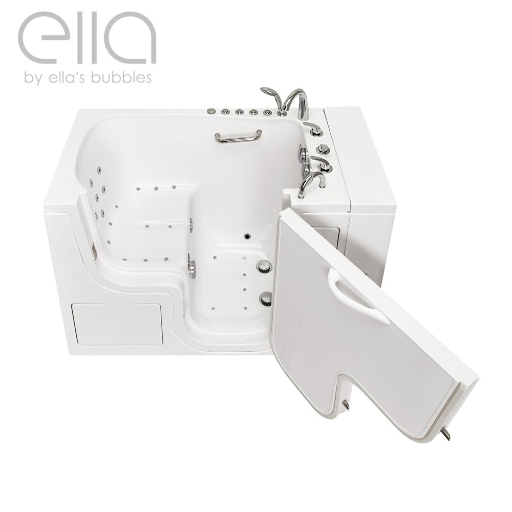 Ella's Bubbles Wheelchair Transfer 32"x52" Acrylic Walk-In Bathtub with Swing Door, 5 Piece Fast Fill Faucet, 2" Dual Drain OLA3252