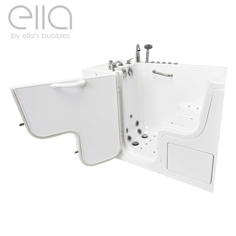 Ella's Bubbles Wheelchair Transfer 32"x52" Acrylic Walk-In Bathtub with Swing Door, 5 Piece Fast Fill Faucet, 2" Dual Drain OLA3252