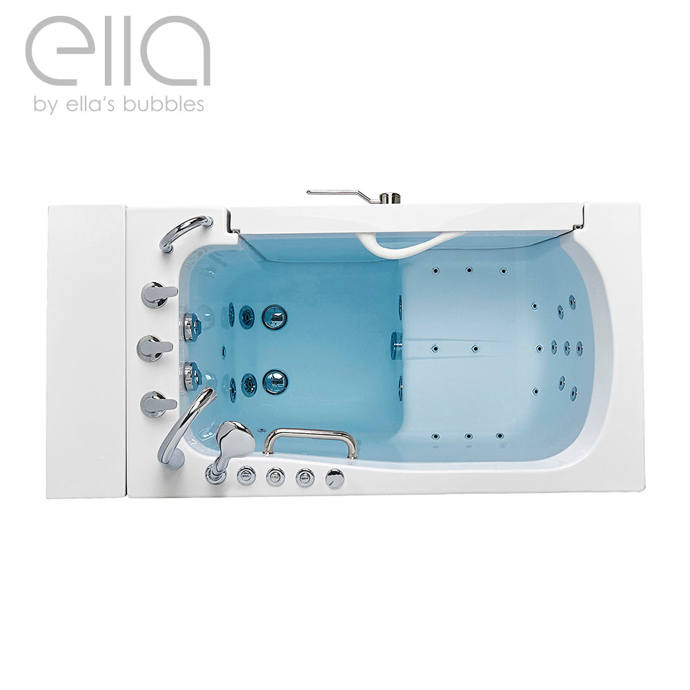 Ella's Bubbles Wheelchair Transfer 32"x52" Acrylic Walk-In Bathtub with Swing Door, 5 Piece Fast Fill Faucet, 2" Dual Drain OLA3252