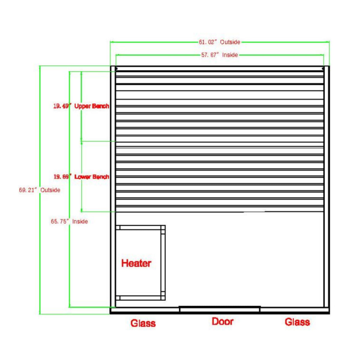 Golden Designs 2025 Engelberg Edition 6 Person Traditional Steam Sauna - Pacific Premium Clear Cedar GDI-7060-01