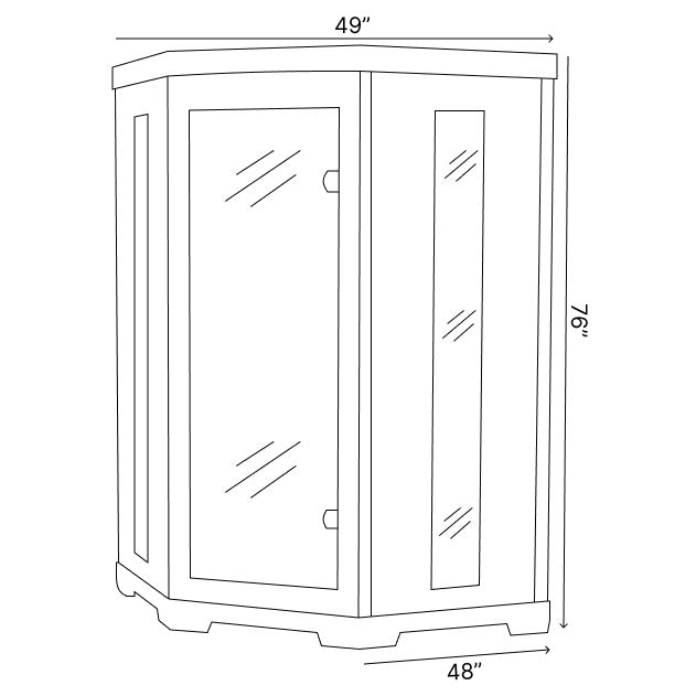 Dynamic Heming Elite 2-person Corner Ultra Low EMF (Under 3MG) FAR Infrared Sauna (Canadian Hemlock) DYN-6225-02 Elite