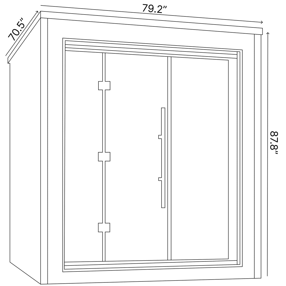 Golden Designs Drammen 3 Person Outdoor-Indoor Traditional Sauna Canadian Red Cedar Interior GDI-8203-01