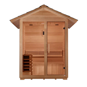 Golden Designs "Arlberg" 3 Person Traditional Outdoor Sauna - Canadian Hemlock GDI-8103-01