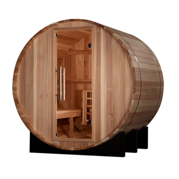 Golden Designs "Arosa" 4 Person Barrel Traditional Sauna - Pacific Cedar GDI-B004-01