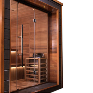 Golden Designs Bergen 6 Person Outdoor-Indoor Traditional Sauna Canadian Red Cedar Interior GDI-8206-01