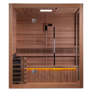 Golden Designs "Forssa Edition" 3-4 Person Traditional Steam Sauna Canadian Red Cedar Interior GDI-7203-01