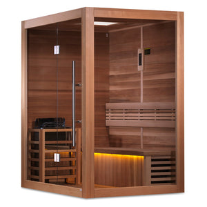 Golden Designs "Hanko Edition" 2-3 Person Traditional Steam Sauna Canadian Red Cedar Interior GDI-7202-01