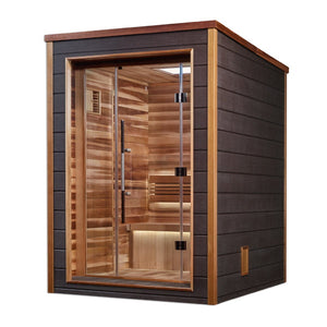 Golden Designs Narvik 2 Person Outdoor-Indoor Traditional Sauna - Canadian Red Cedar Interior GDI-8202-01
