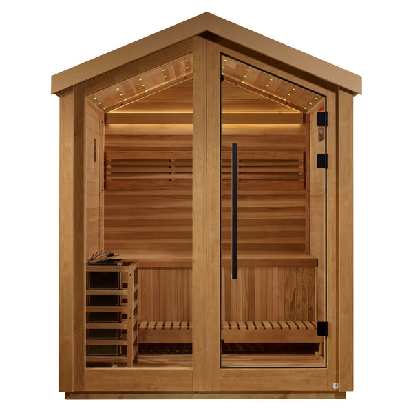 Golden Designs Savonlinna 3 Person Outdoor Traditional Sauna (GDI-8503-01) - Canadian Red Cedar Interior