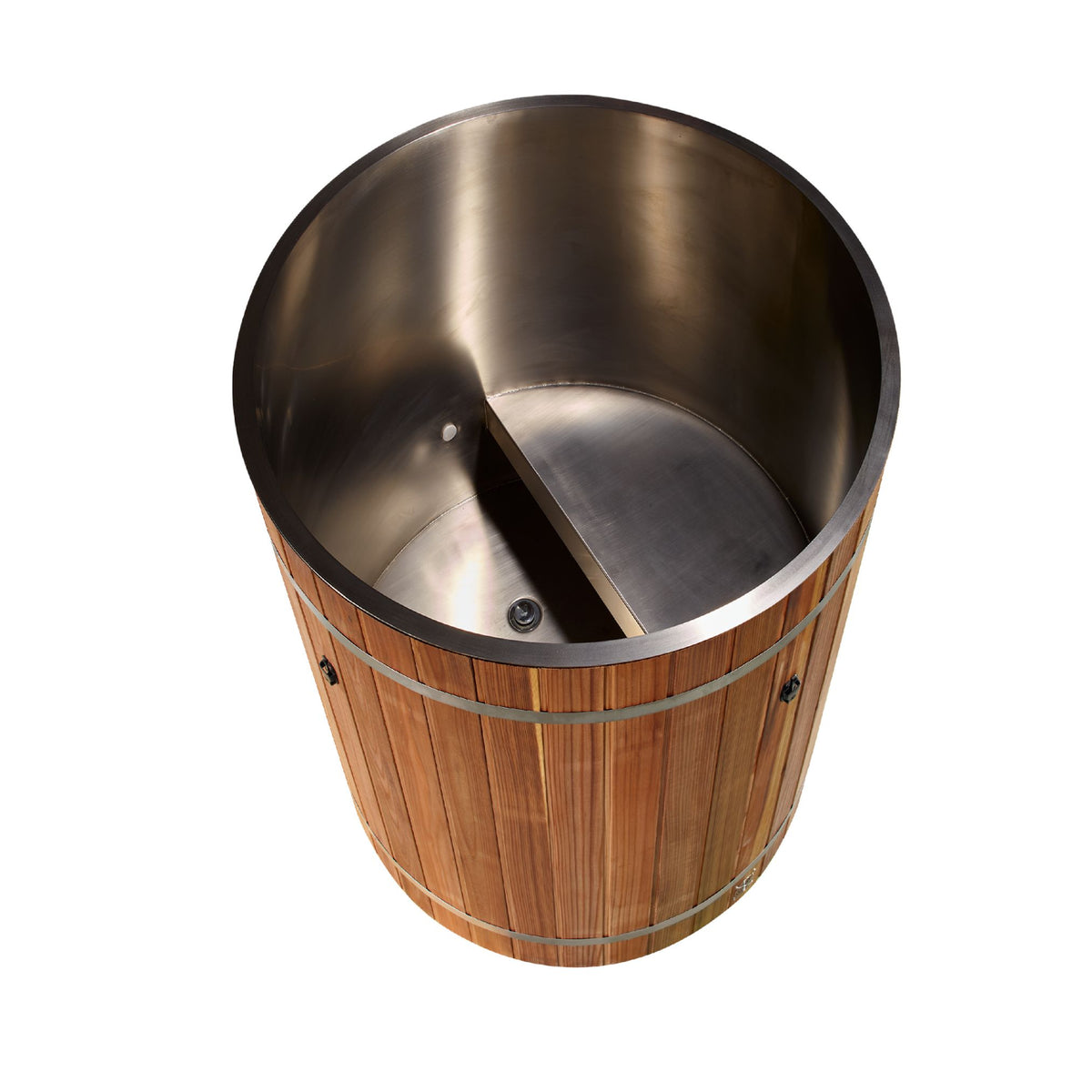 Golden Design Dynamic Cold Therapy Cedar Barrel Spa – Stainless Steel (Tub Only) DCT-B-042-SSPC-34