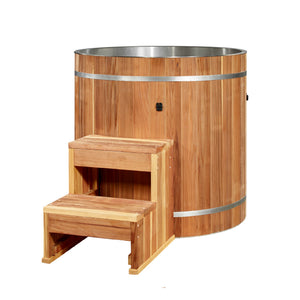 Golden Design Dynamic Cold Therapy Cedar Barrel Spa – Stainless Steel (Tub Only) DCT-B-042-SSPC-34