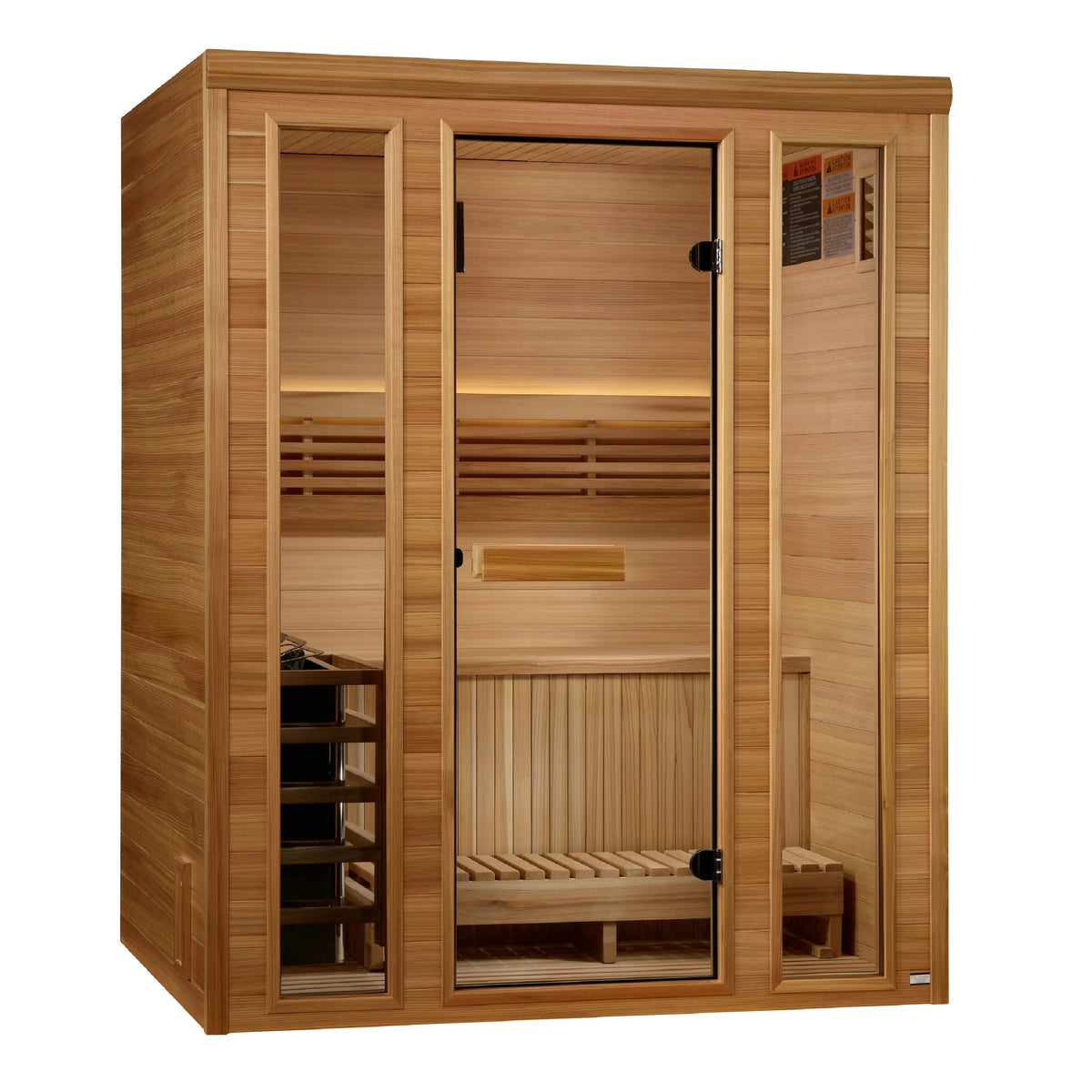 Golden Designs 2025 Andermatt Edition 3 Person Traditional Steam Sauna Pacific Premium Clear Cedar GDI-7030-01