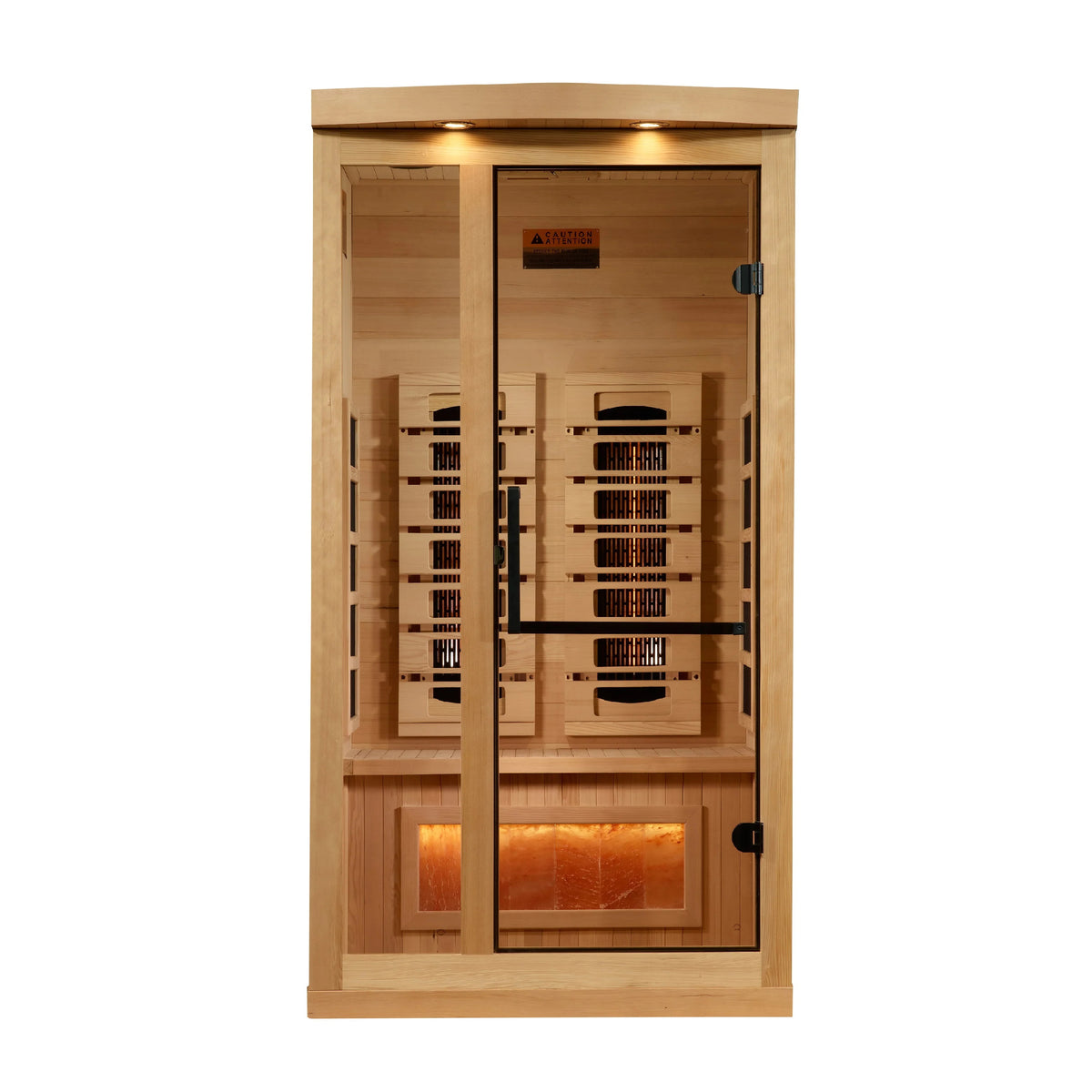 Golden Designs 2025 Reserve Edition Full Spectrum Infrared Sauna with Himalayan Salt Bar (Canadian Hemlock) 1 Person GDI-8010-03