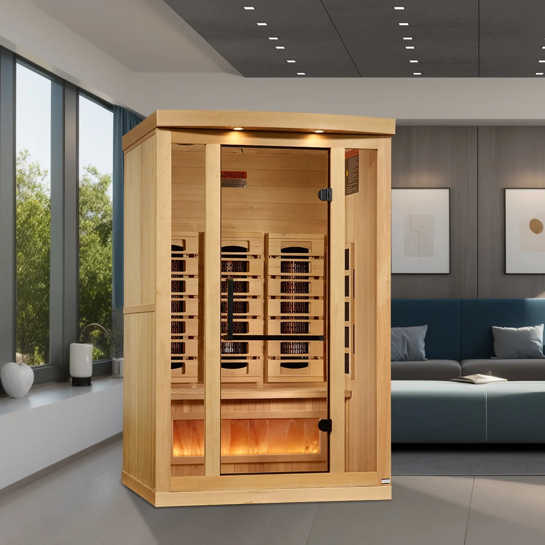 Golden Designs 2 Person 2025 Reserve Edition Full Spectrum with Himalayan Salt Bar (Canadian Hemlock) GDI-8020-03