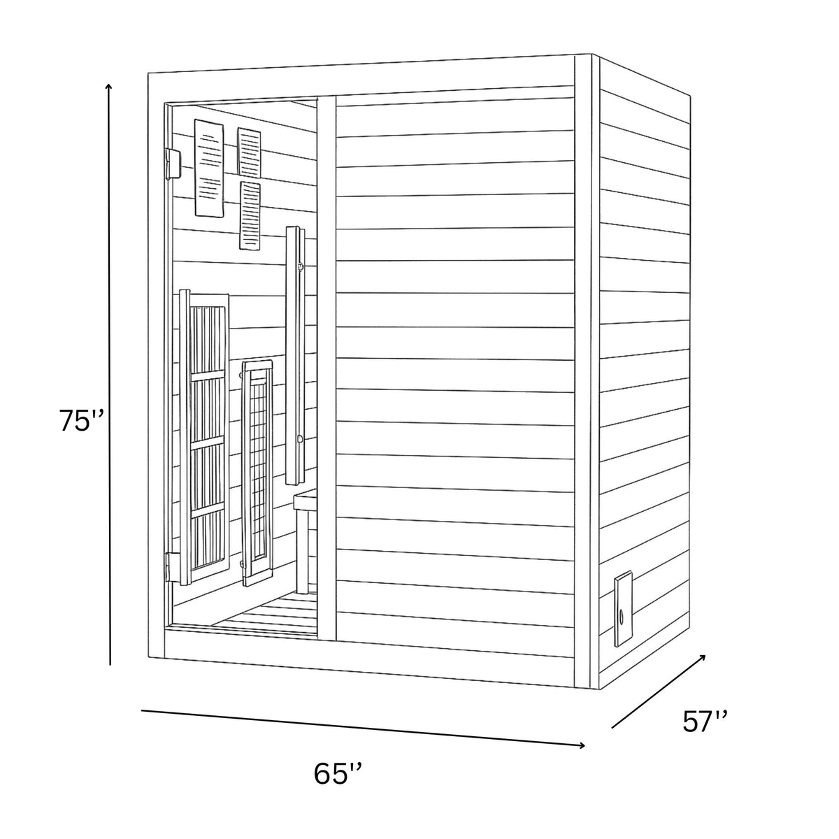 Golden Designs 2025 Soria 3 Person Hybrid Sauna (Indoor) Full Spectrum and Harvia Traditional Stove GDI-8330-01