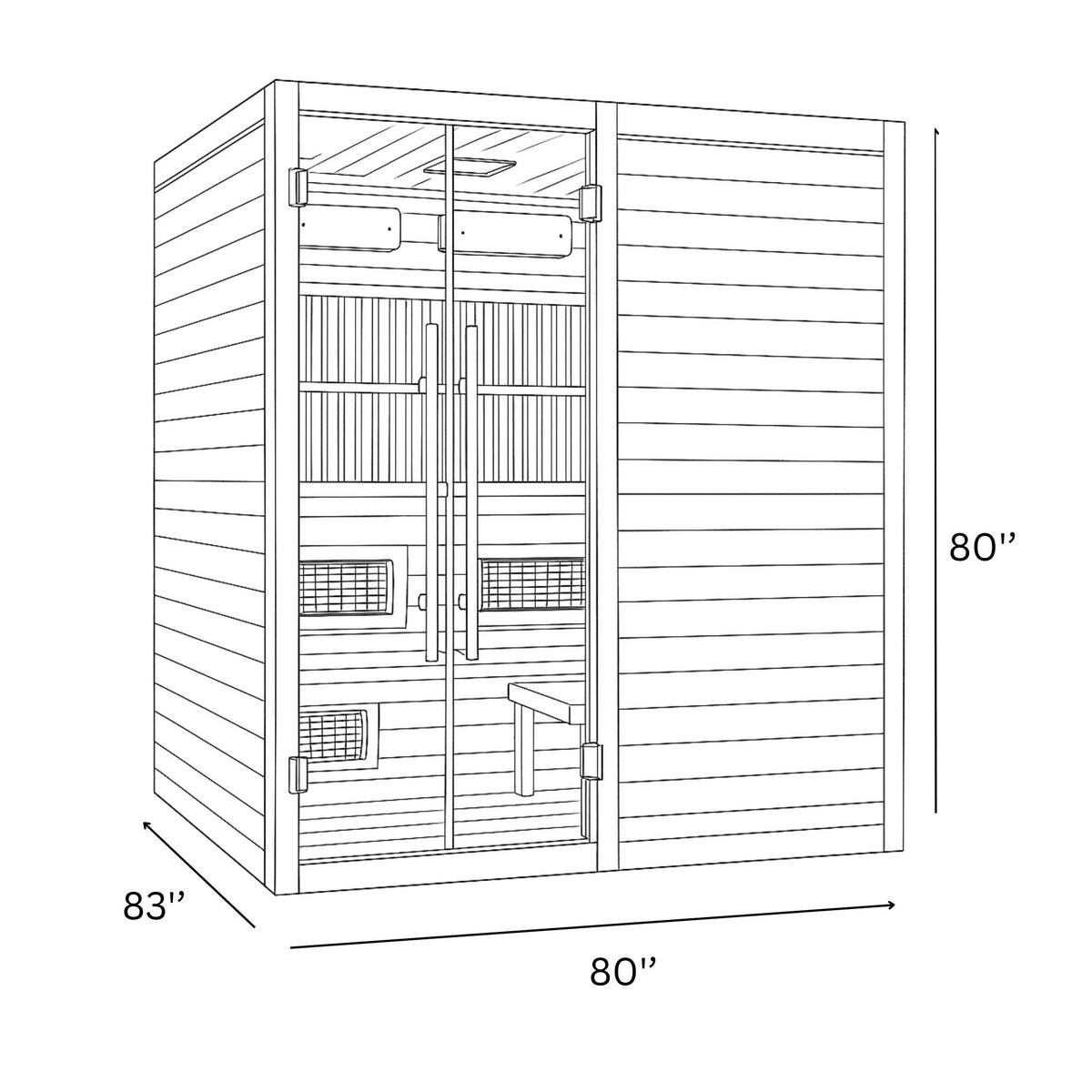 Golden Designs 2025 Toledo 6 Person Hybrid Sauna (Indoor) Full Spectrum and Harvia Traditional Stove GDI-8360-01
